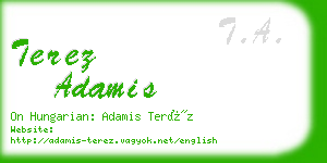 terez adamis business card